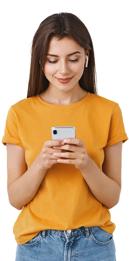 Girl holding phone